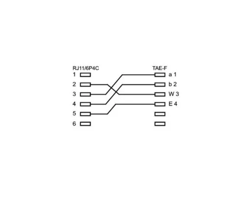 DINIC Adapterkabel RJ11 Stecker auf TAE-F Buchse, schwarz, Länge 0,20m, Box